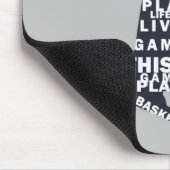 Slam dunk Basketballspieler mit Volltext Mousepad (Ecke)