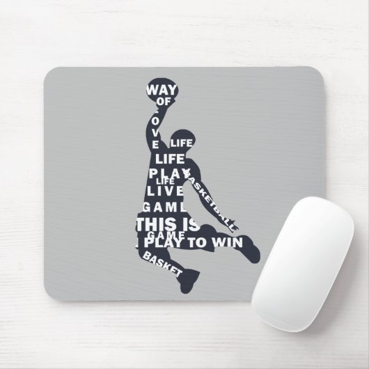 Slam dunk Basketballspieler mit Volltext Mousepad (Mit Mouse)