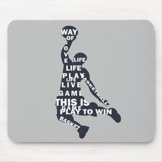 Slam dunk Basketballspieler mit Volltext Mousepad (Vorne)