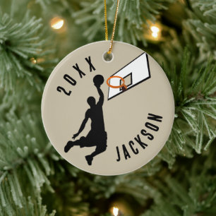 Slam Dunk! Basketballspieler Weihnachten Keramik Ornament