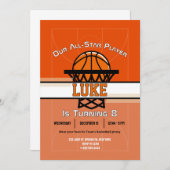 Slam Dunk Birthday Bash Einladung (Vorne/Hinten)