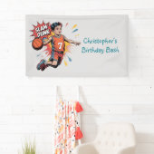 Slam Dunk Boy Birthday Bash Banner (Insitu)