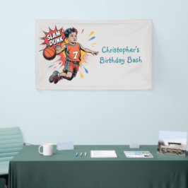 Slam Dunk Boy Birthday Bash Banner