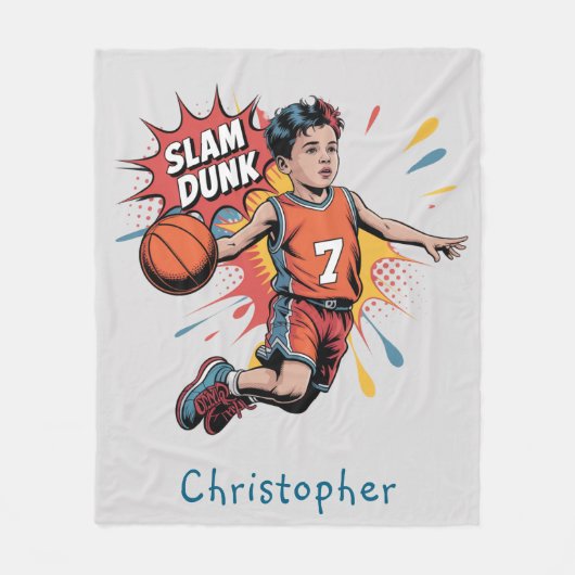 Slam Dunk Boy Birthday Bash Geschenk Fleecedecke (Vorderseite)