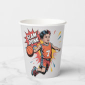 Slam Dunk Boy Birthday Bash Pappbecher (Rückseite)