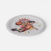 Slam Dunk Boy Birthday Bash Pappteller (Schrägansicht)