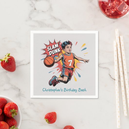 Slam Dunk Boy Birthday Bash Serviette (Beispiel)