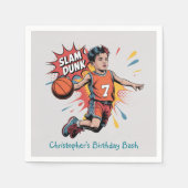 Slam Dunk Boy Birthday Bash Serviette (Vorderseite)