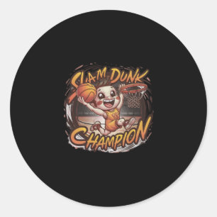 Slam Dunk Champion Basketball Runder Aufkleber