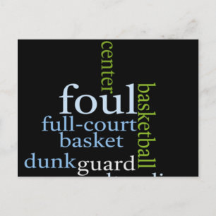 Slam Dunk der Wörter: Basketballspiel der Champion Postkarte