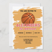 Slam Dunk Einladung zum ersten Geburtstag (Vorderseite)