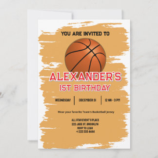Slam Dunk Einladung zum ersten Geburtstag