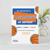 Slam Dunk Einladung zum ersten Geburtstag (Stehend Vorderseite)