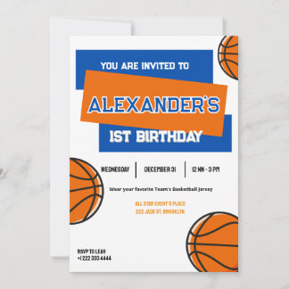 Slam Dunk Einladung zum ersten Geburtstag