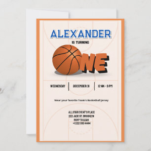 Slam Dunk Einladung zum ersten Geburtstag