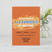 Slam Dunk Einladung zum ersten Geburtstag (Stehend Vorderseite)