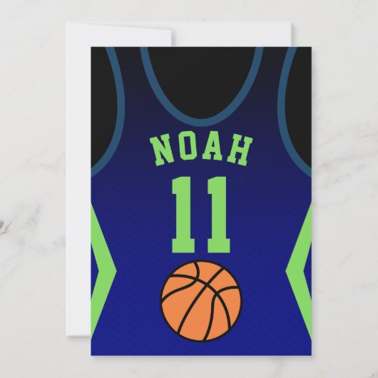 Slam Dunk Geburtstagsparty Einladung (Rückseite)