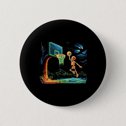 Slam Dunk Hoop Basketball Halloween Men Boys Fans Button (Vorderseite)