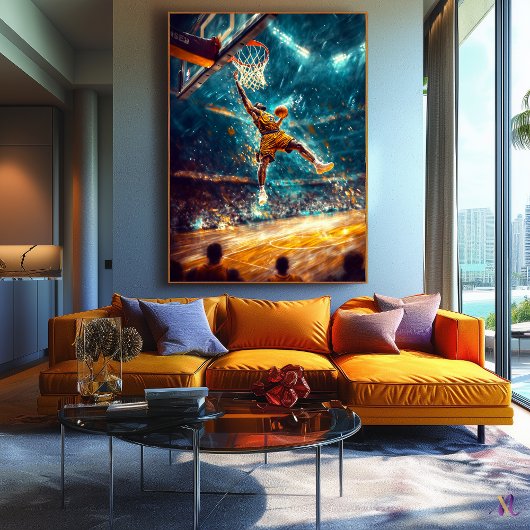 Slam Dunk Legend - Dynamische Sportkunst - Basketb Leinwanddruck