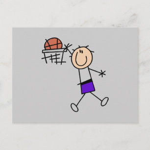 Slam Dunk Lila Basketball T-Shirts und Geschenke Postkarte