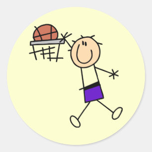 Slam Dunk Lila Basketball T-Shirts und Geschenke Runder Aufkleber