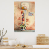 Slam Dunk on Basketball Hoop by Jay Throckmorton Poster (Küche)