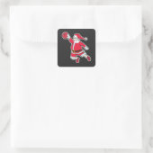 Slam Dunk Santa Claus Quadratischer Aufkleber (Tasche)