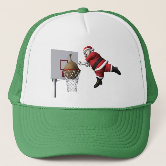 Slam Dunk Santa Claus Truckerkappe (Vorderseite)
