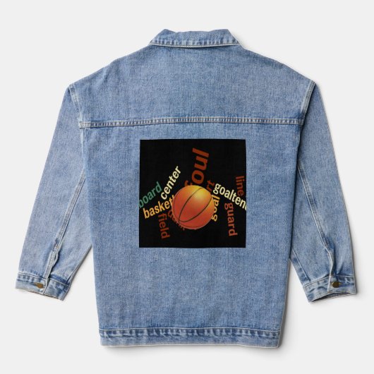 Slam Dunk Style: Basketball Inspiriert Denim Jacke (Rückseite)