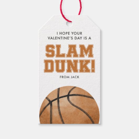 Slam Dunk Valentine Classroom Favor Tag Geschenkanhänger (Vorderseite)