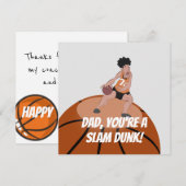 Slam Dunk Vater Basketballkarte Feiertagskarte (Vorne/Hinten)