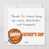 Slam Dunk Vater Basketballkarte Feiertagskarte (Rückseite)