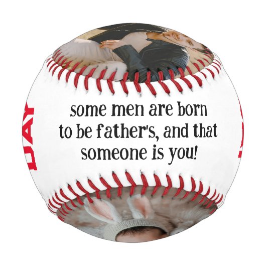 Slam Dunk Vater: Personalisiertes Foto des Vaters Baseball (Rückseite)