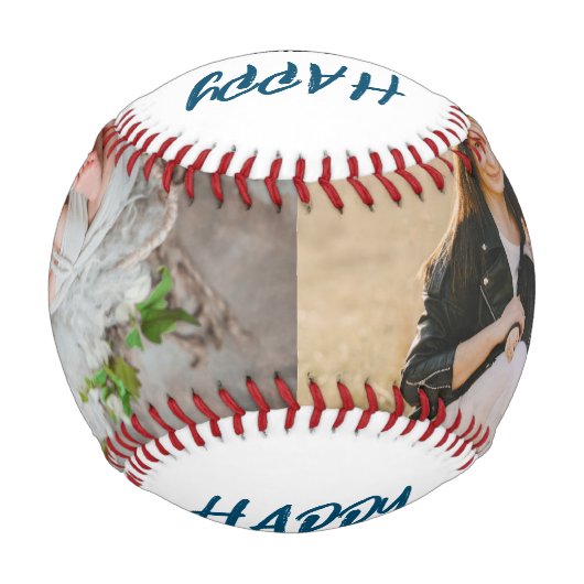 Slam Dunk Vater: Personalisiertes Foto des Vaters Baseball (Vorderseite)