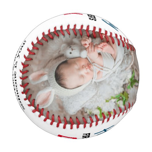 Slam Dunk Vater: Personalisiertes Foto des Vaters Baseball (Vorderseite Links)