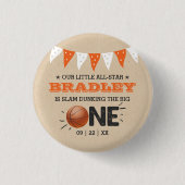 Slam Dunkelheit des Großen | Basketball 1. Geburts Button (Vorderseite)