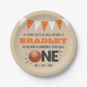 Slam Dunkelheit des Großen | Basketball 1. Geburts Pappteller (Vorderseite)