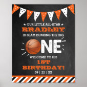 Slam Dunkelheit des Großen | Basketball 1. Geburts Poster (Vorne)