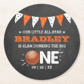 Slam Dunkelheit des Großen | Basketball 1. Geburts Runder Pappuntersetzer (Vorderseite)