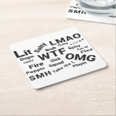 Slang Redewendungen und Teen Talk von 2019 Rechteckiger Pappuntersetzer (angewinkelt)