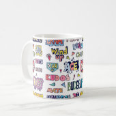 Slang Words Doodle Letter in englischer Sprache Kaffeetasse (Vorderseite Links)