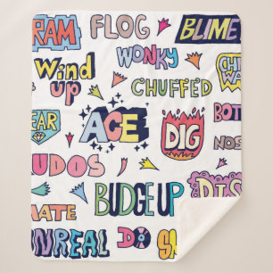 Slang Words Doodle Letter in englischer Sprache Sherpadecke