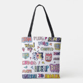Slang Words Doodle Letter in englischer Sprache Tasche (Rückseite)