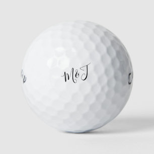 Slanted Couple Initials Modern Callaway Golfball