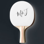 Slanted Couple Initials Modern Tischtennis Schläger<br><div class="desc">Einige Initials Moderne Script Ping Pong Paddle.</div>