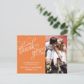 SLANTED Wird WEDDING THANK YOU POST CARD Postkarte (Stehend Vorderseite)