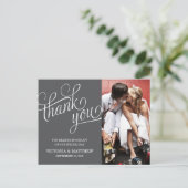 SLANTED Wird WEDDING THANK YOU POST CARD Postkarte (Stehend Vorderseite)