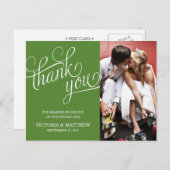 SLANTED Wird WEDDING THANK YOU POST CARD Postkarte (Vorne/Hinten)