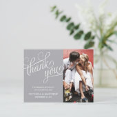 SLANTED Wird WEDDING THANK YOU POST CARD Postkarte (Stehend Vorderseite)