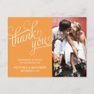 SLANTED Wird WEDDING THANK YOU POST CARD Postkarte